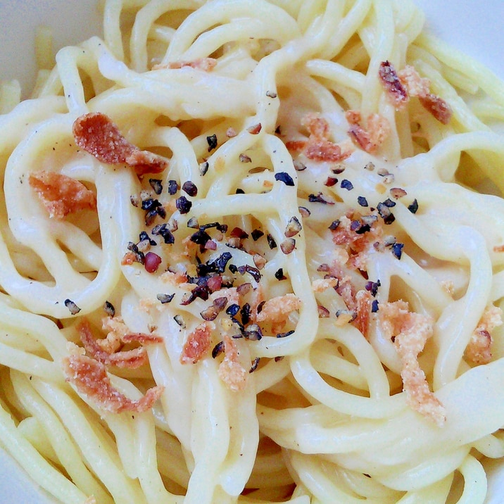 簡単 アレンジ カルボナーラ風中華麺 レシピ 作り方 By みずたまsweet 楽天レシピ